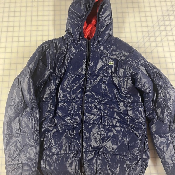Lacoste boys reversible puffer jacket Red/Navy. EUC size 12 - Picture 2 of 6